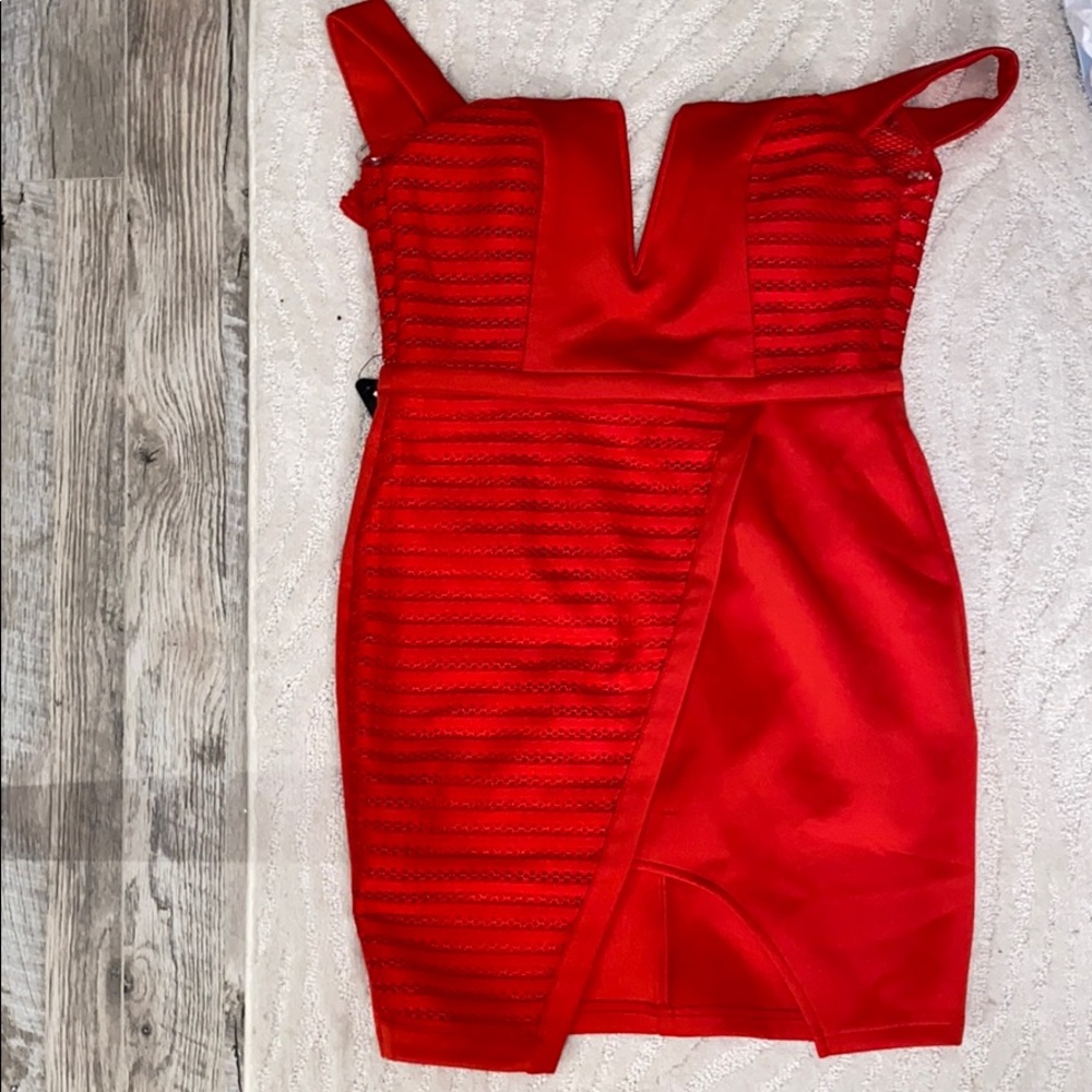 Red cocktail rarelondon cocktail dress